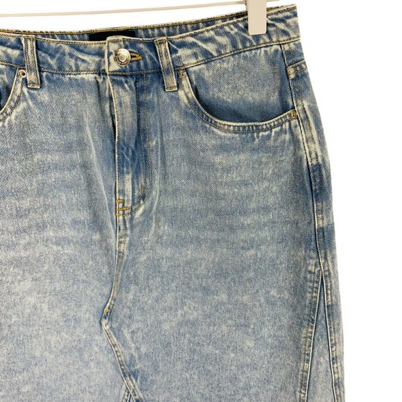 Distressed hem  mini denim skirt A-line light wash size medium Vero moda - Picture 9 of 13